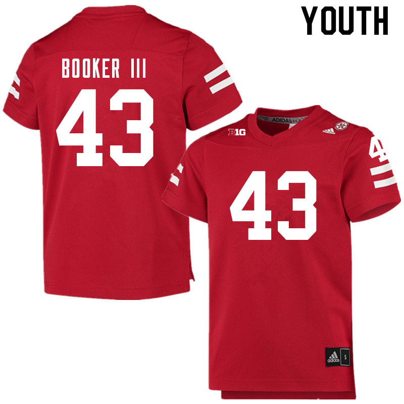 Youth #43 Michael Booker III Nebraska Cornhuskers College Football Jerseys Sale-Scarlet